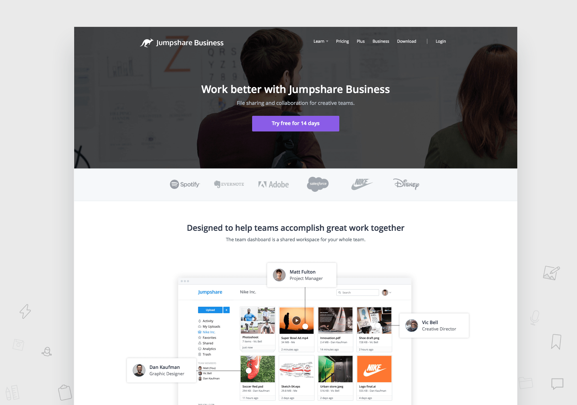 Jumpshare Business Homepage