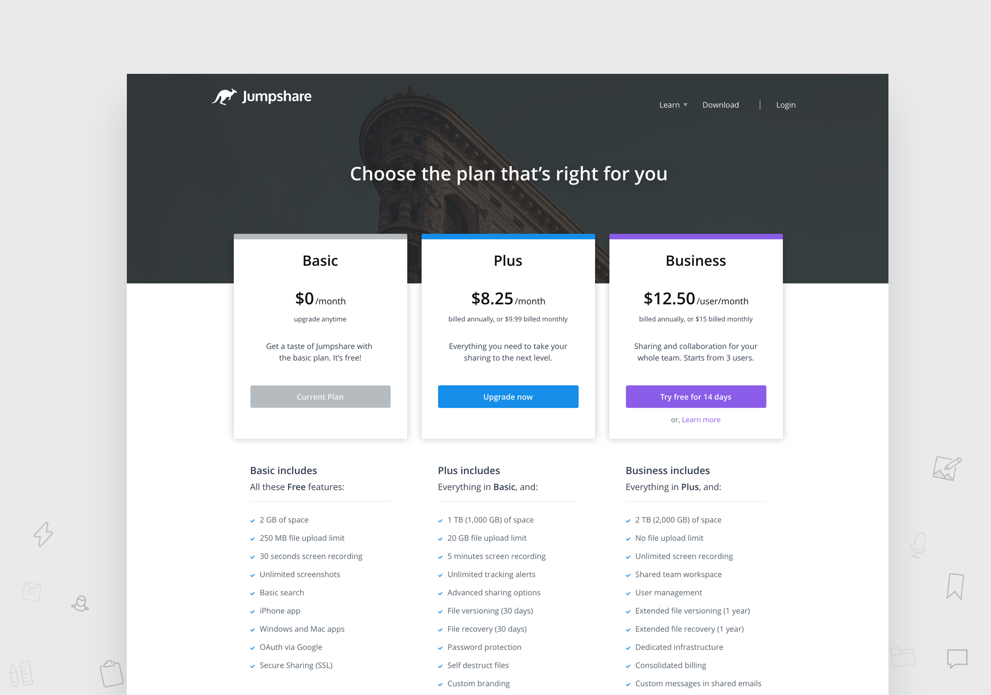 pricing jumpshar