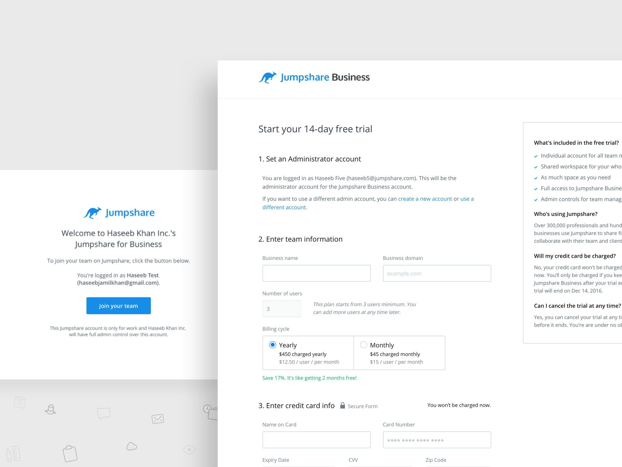 Keynote—Jumpshare Business Checkout